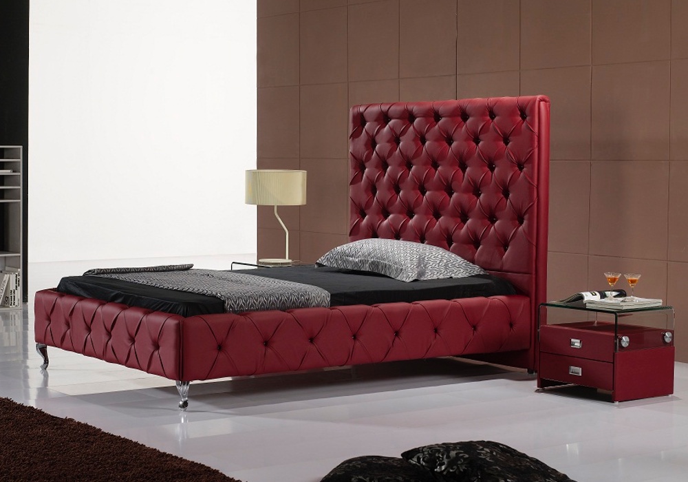 ELVIN Designer Italian Leather Bed Frame Fancy Homes
