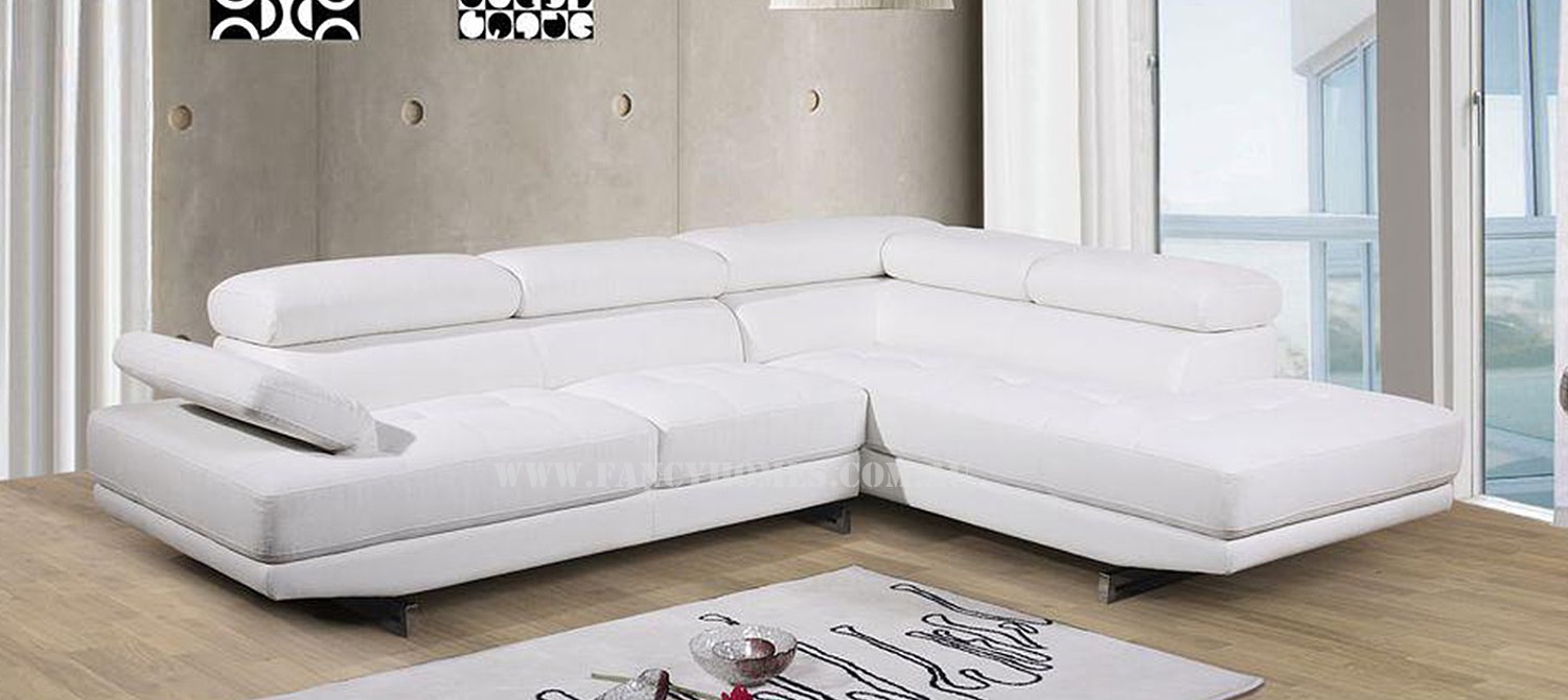 Buy Anta Contemporary Chaise Leather Sofa | Fancy Homes