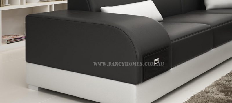 The storage armrest of Fancy Homes Aura modular leather sofa