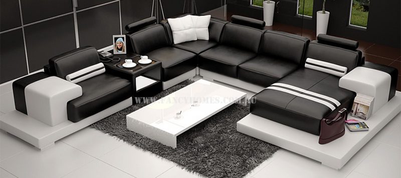 Fancy Homes Evelyn modular leather sofa