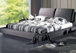 Fancy Homes Grace Contemporary Fabric Bed Frame with Removable Backrests