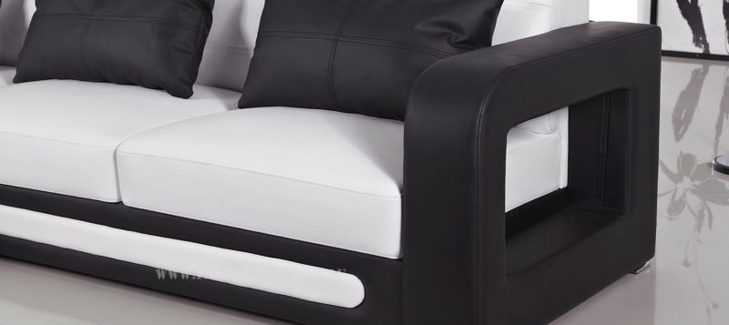 Fancy Homes Java-B chaise leather sofa comes with unique armrests design