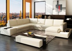 Fancy Homes Sonia modular leather sofa in creamy white leather