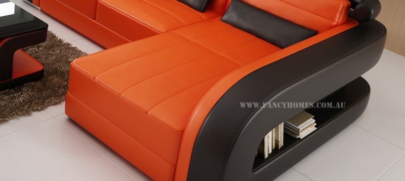 The chaise of Fancy Homes Stream chaise leather sofa