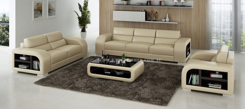 Fancy Homes Teri-D lounges suites leather sofa in beige and brown leather