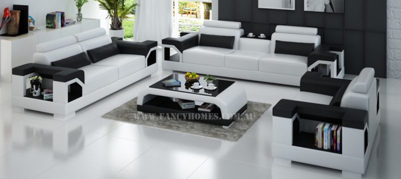 Fancy Homes Vera-D lounges suites leather sofa in white and black leather