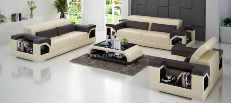 Fancy Homes Viva-d lounges suites leather sofa in beige and brown leather