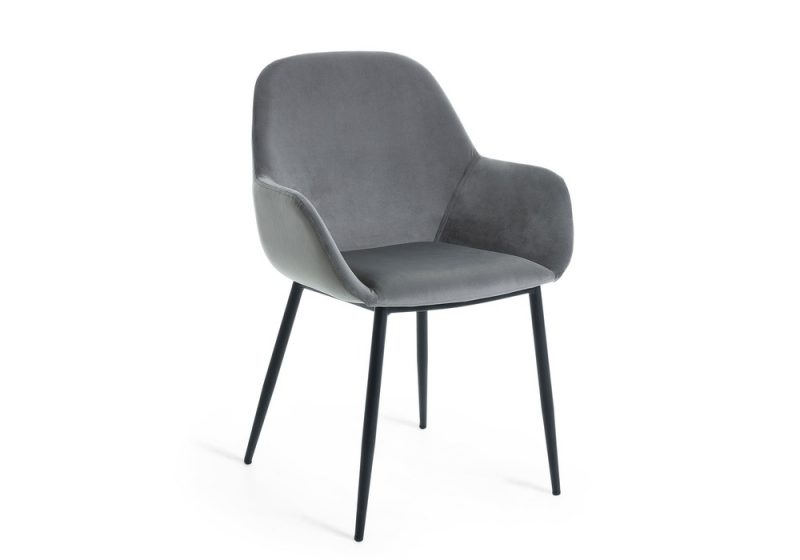 Konna dining chair grey velvet