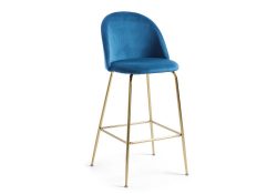 bar stool blue velvet