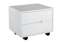 Fancy Homes F-02 White Contemporary Bedside Table