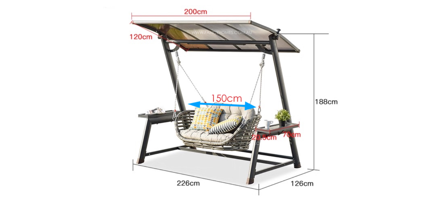 FLYING FISH OUTDOOR SWING dimension