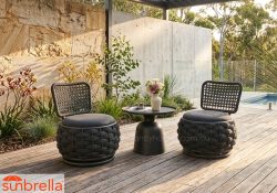Kota Outdoor Swivel Balcony Set with sunbrella