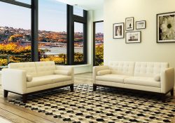 Fancy Homes Concetta lounges suites leather sofa in beige leather