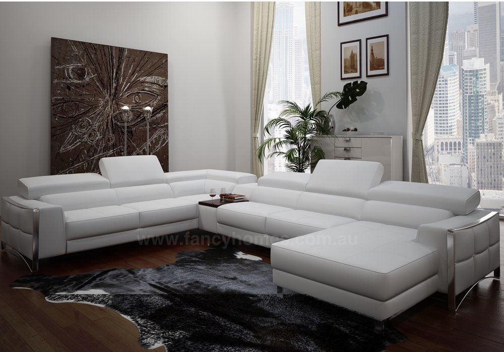 Buy Vito-D Contemporary Modular Leather Sofa | Fancy Homes