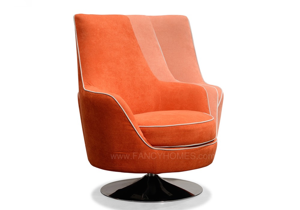 Dee Swivel Armchair Orange Fancy Homes