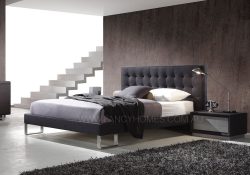 fabric bed in grey