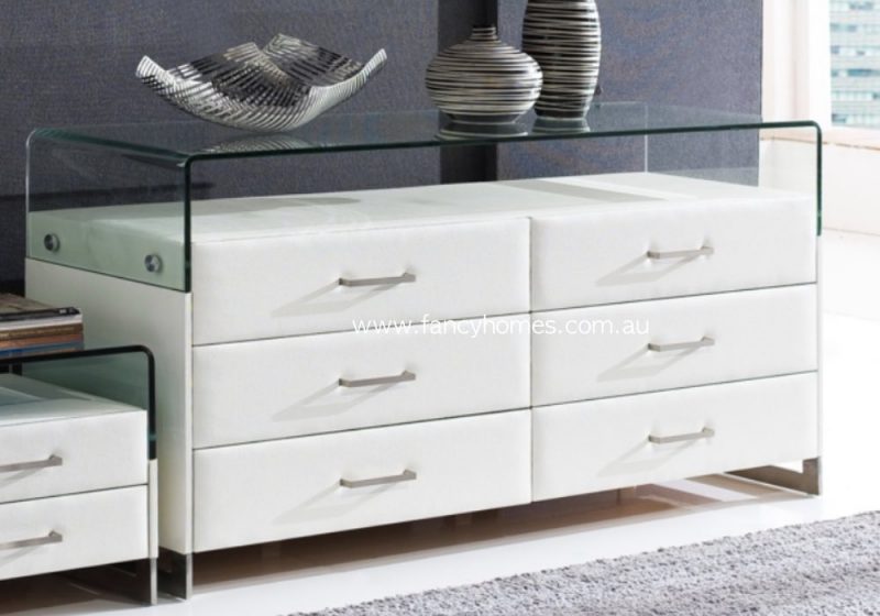 Fancy Homes FDT-2600 Contemporary Dresser White