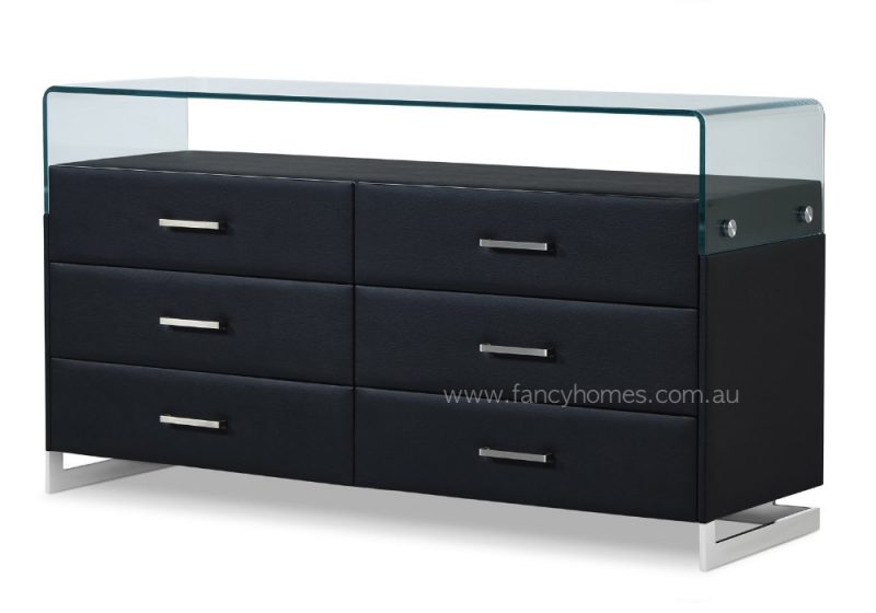 Fancy Homes FDT-2600 Contemporary Dresser Black