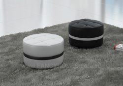 round leather ottoman