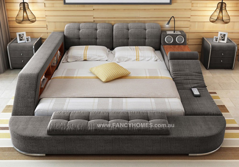 Buy Lia Multifunctional Fabric Bed Frame Fabric Beds Fancy Homes 