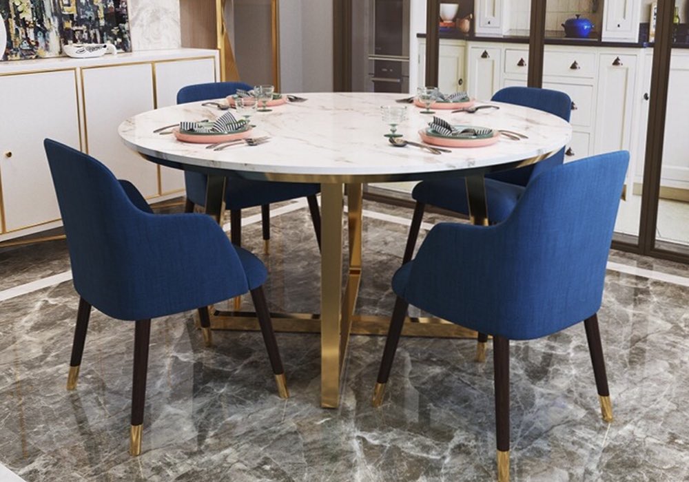 Qs8872 Round Marble Top Dining Set, Round Dining Tables Melbourne