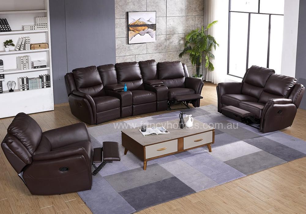 The Chino Contemporary Recliner Leather Sofa Fancy Homes