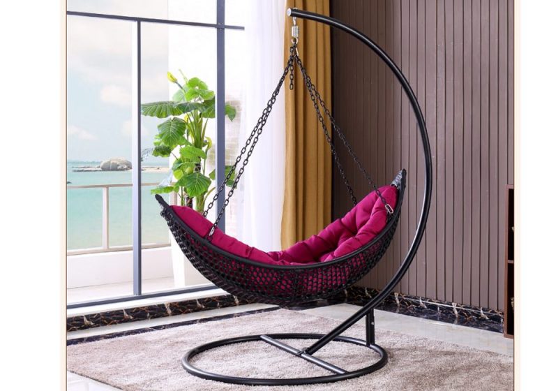 Fancy Homes BP906-B hanging chair, hanging chairs with wicker basket and aluminium frame