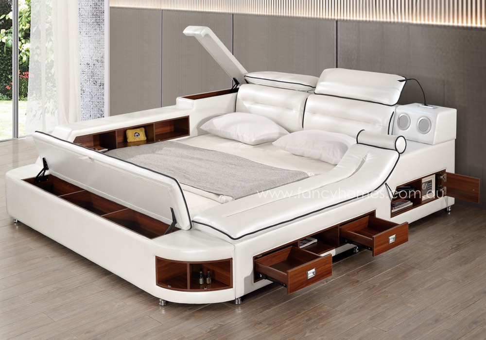Karina Multifunctional Italian, Queen Size Leather Bed Frame