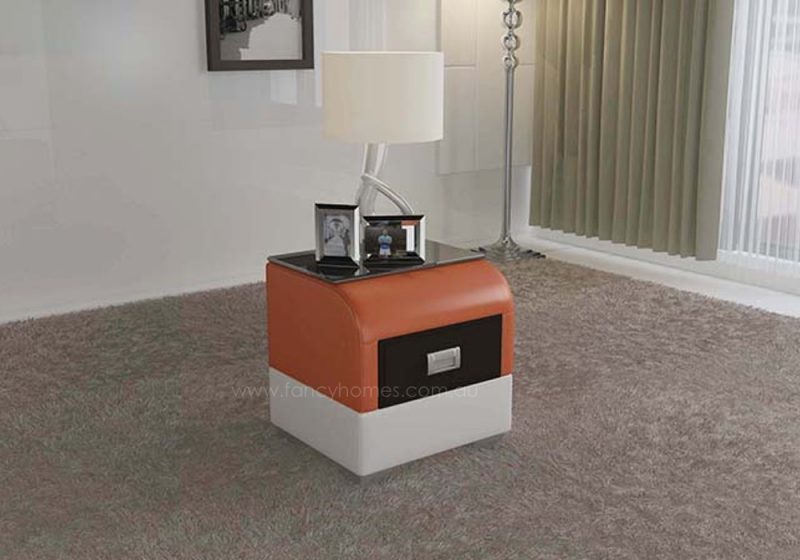 Fancy Homes NS9901 bedside table in orange and white