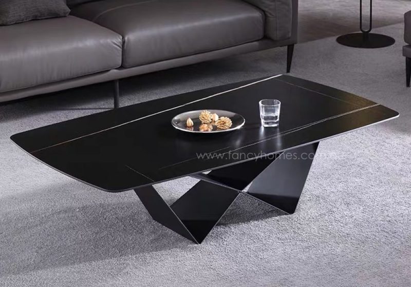 Fancy Homes Constance sintered stone coffee table with carbon steel base