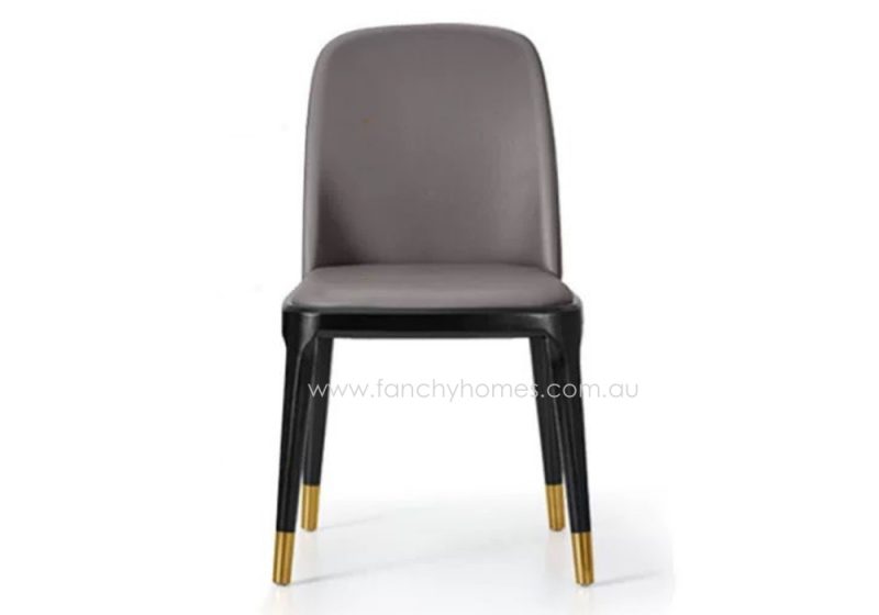 Fancy Homes Frank-B armless dining chair with golden leg caps