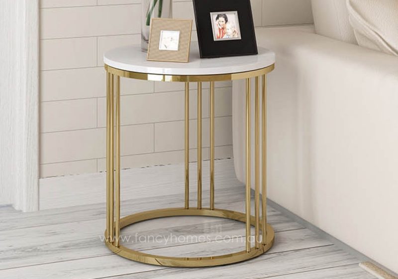 Fancy Homes Bess marble top side table