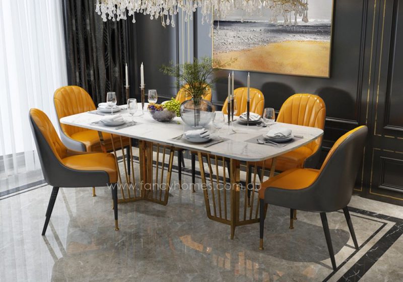 Fancy Homes Alena marble top dining table
