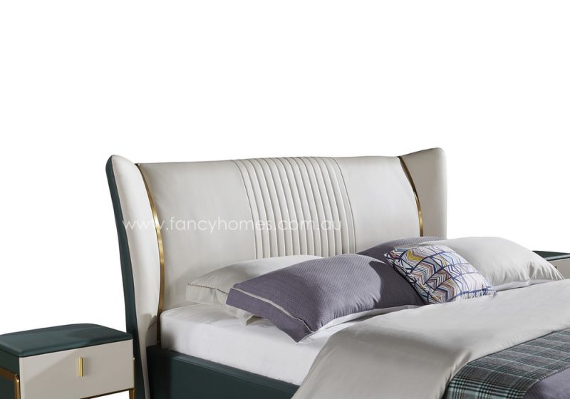 Fancy Homes Caprice Italian leather bed frame leather beds with solid high-density foam bedhead brings ultimate comfort