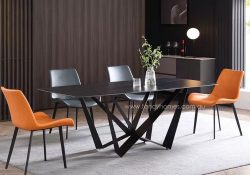 Fancy Homes Leighton sintered stone dining table with carbon steel legs
