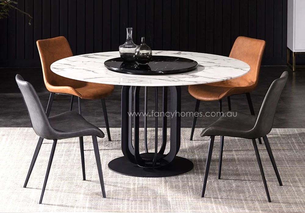 Zuri Round Marble Top Dining Table, Round High Top Breakfast Tables