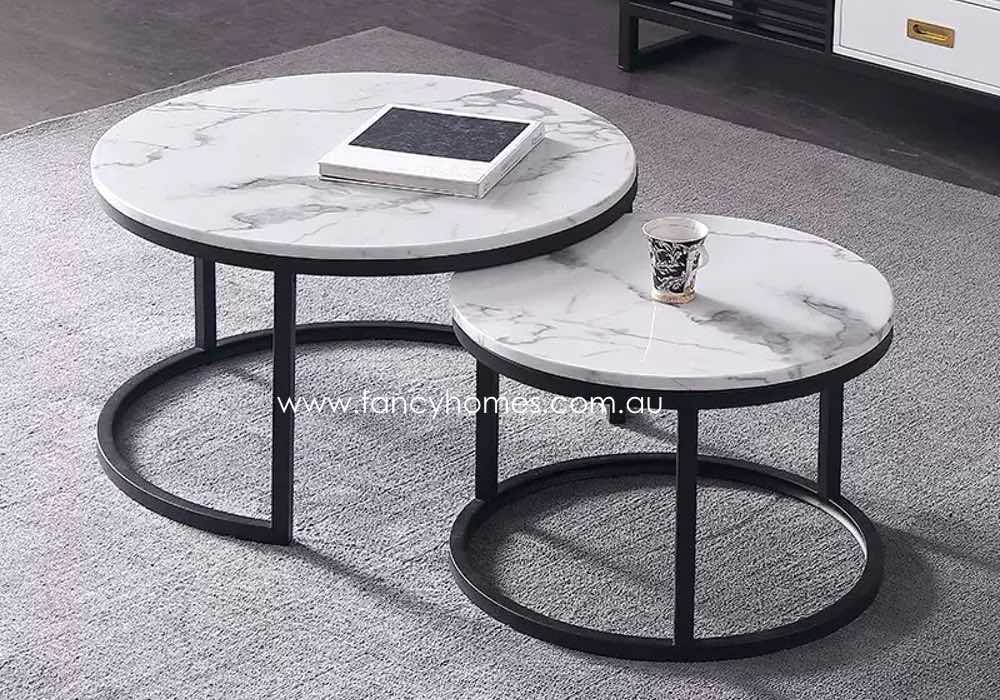 Chelsea Marble Top Coffee Table, Coffee Table Metal Base Marble Top