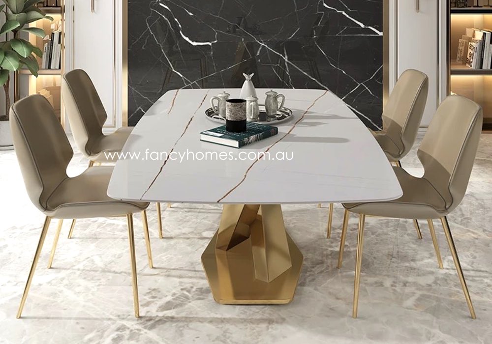 Rocco Sintered Stone Dining Table, Stainless Steel Dining Table Legs Australia