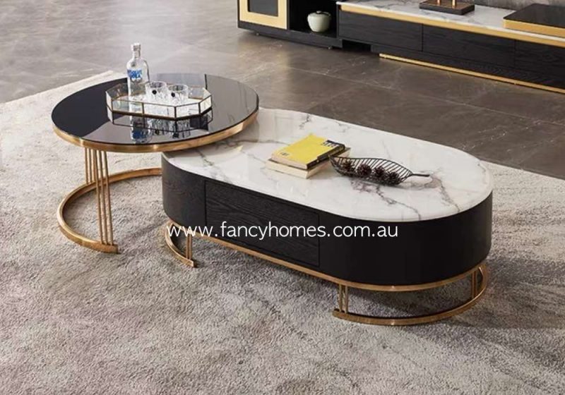 Buy Leslie Marble Top TV Unit Set, TV Units Fancy Homes