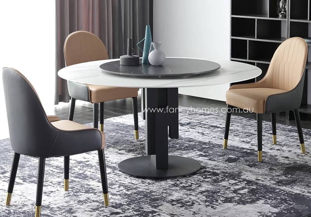 Matisse Round Sintered Stone Dining, Round Stone Top Dining Room Table
