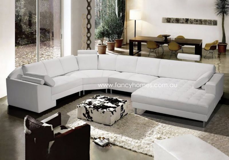 Fancy Homes Madison Modular Leather Sofa White