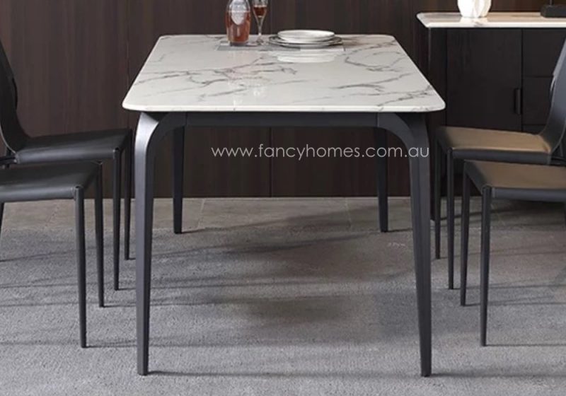 Fancy Homes Alexis Marble Top Dining Table Side