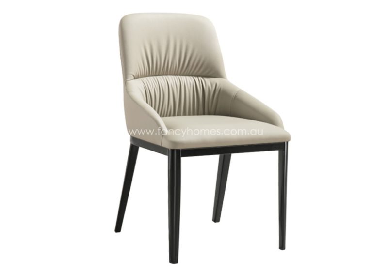 Fancy Homes Remy Dining Chair in Beige Colour and Black Base
