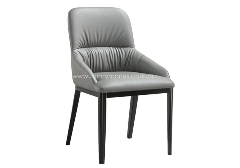 Fancy Homes Remy Dining Chair in Light Grey Colour and Black Base