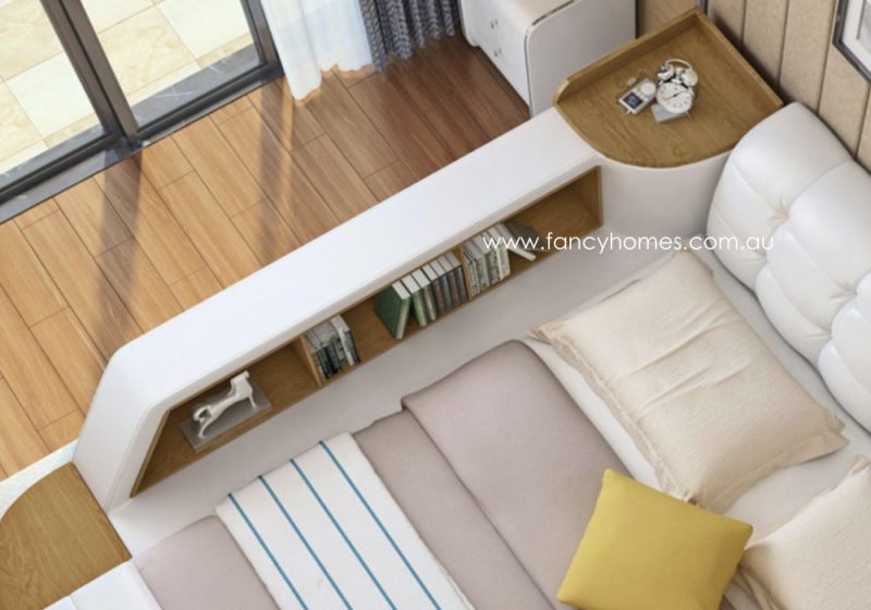 Fancy Homes Celina Multifunctional Leather Bed Frame Side Storages