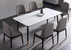 Fancy Homes Lexi Sintered Stone Dining Table in Cala White