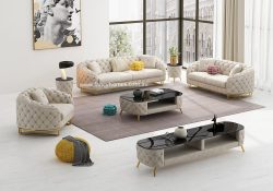 Fancy Homes Madilyn Lounges Suites Farbic Sofa Off White