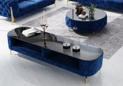 Fancy Homes Savanah Coffee Table and TV Unit Royal Blue