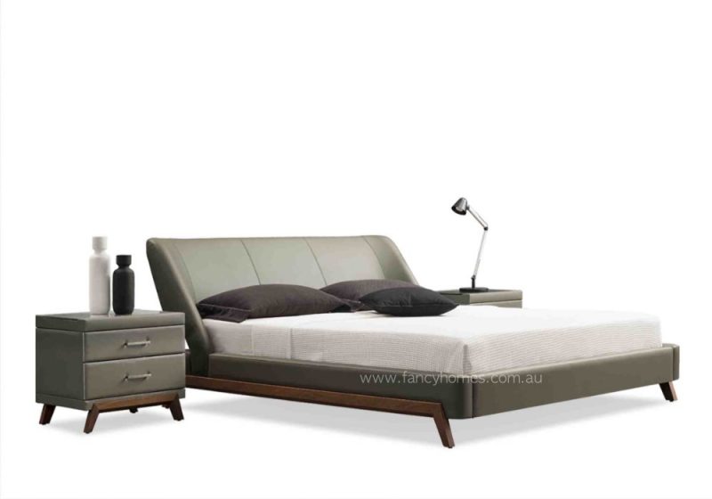 Fancy Homes Archie Contemporary Leather Bed Frame Grey