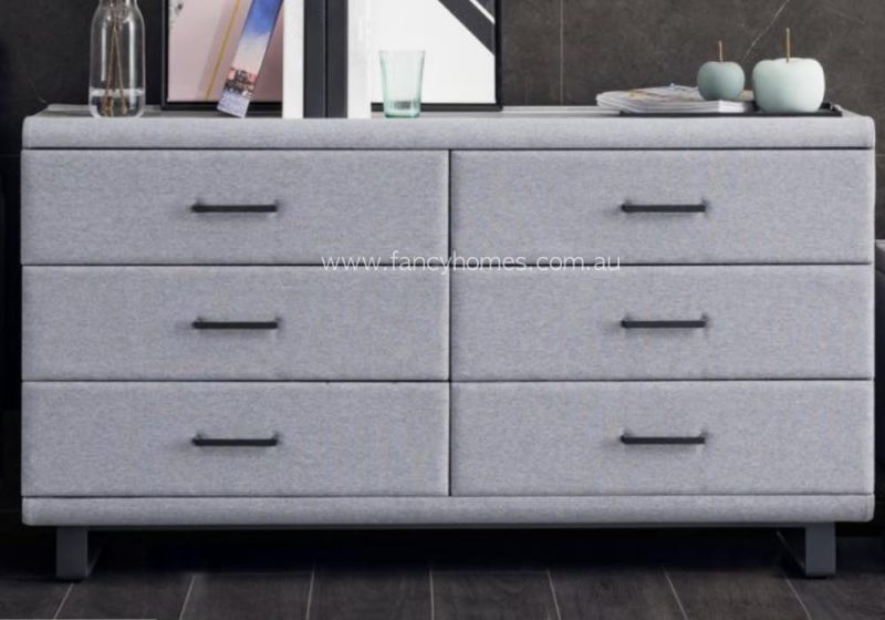 Fancy Homes FDT-3000 Six Drawer Dresser Fabric Grey